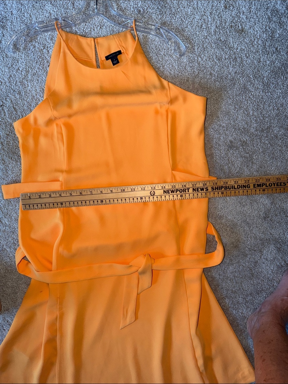 Ann Taylor Orange Halter Tie Waist Midi Dress Size 8 - Picture 9 of 9